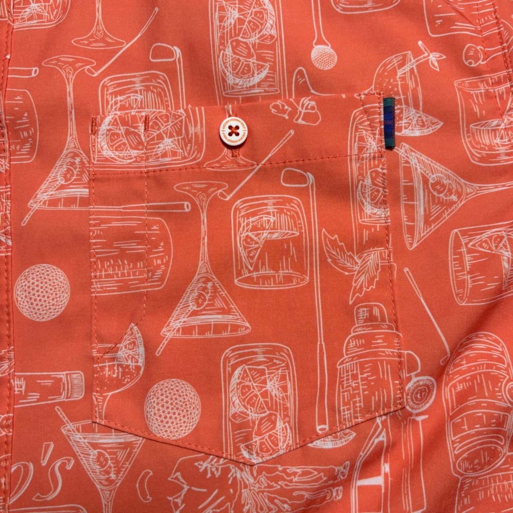William‎ Murray Titos collab golf shirt Mens L vodka Cocktail Print Short Sleeve - Picture 7 of 9